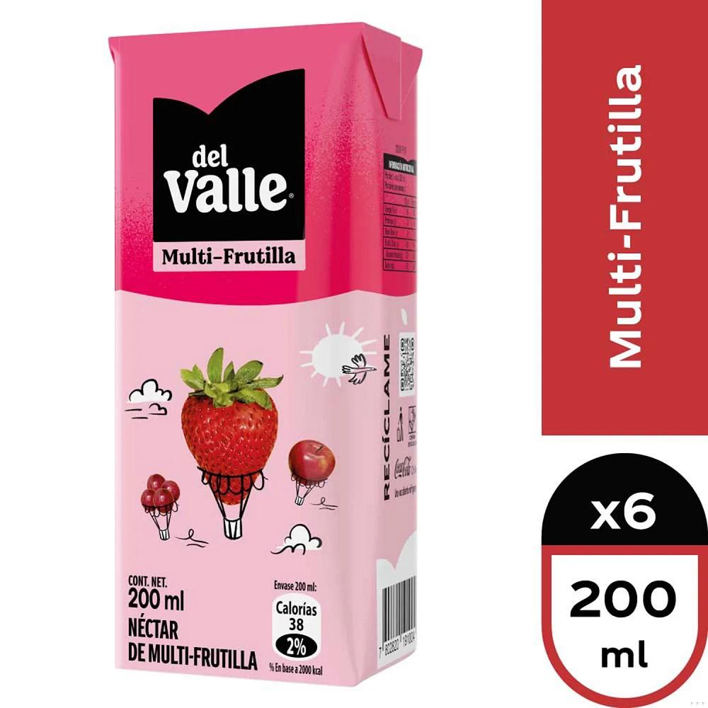 Pack 6 unidades Nectar Del Valle Multi Frutilla