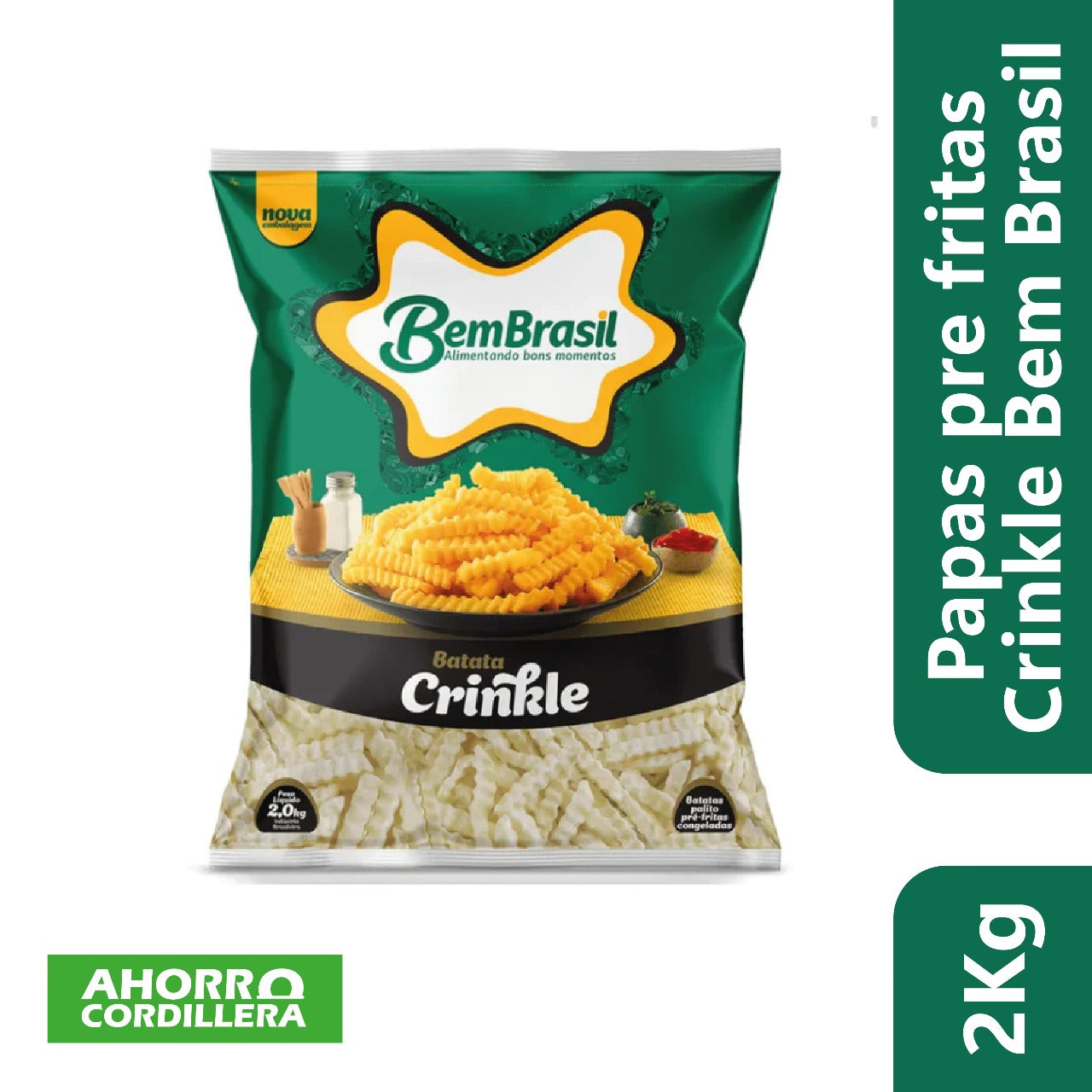 Papas pre fritas Crinkle Bem Brasil 2 kg