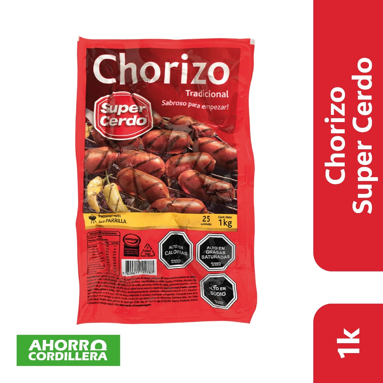 Chorizo tradicional Súper Cerdo 1 kg
