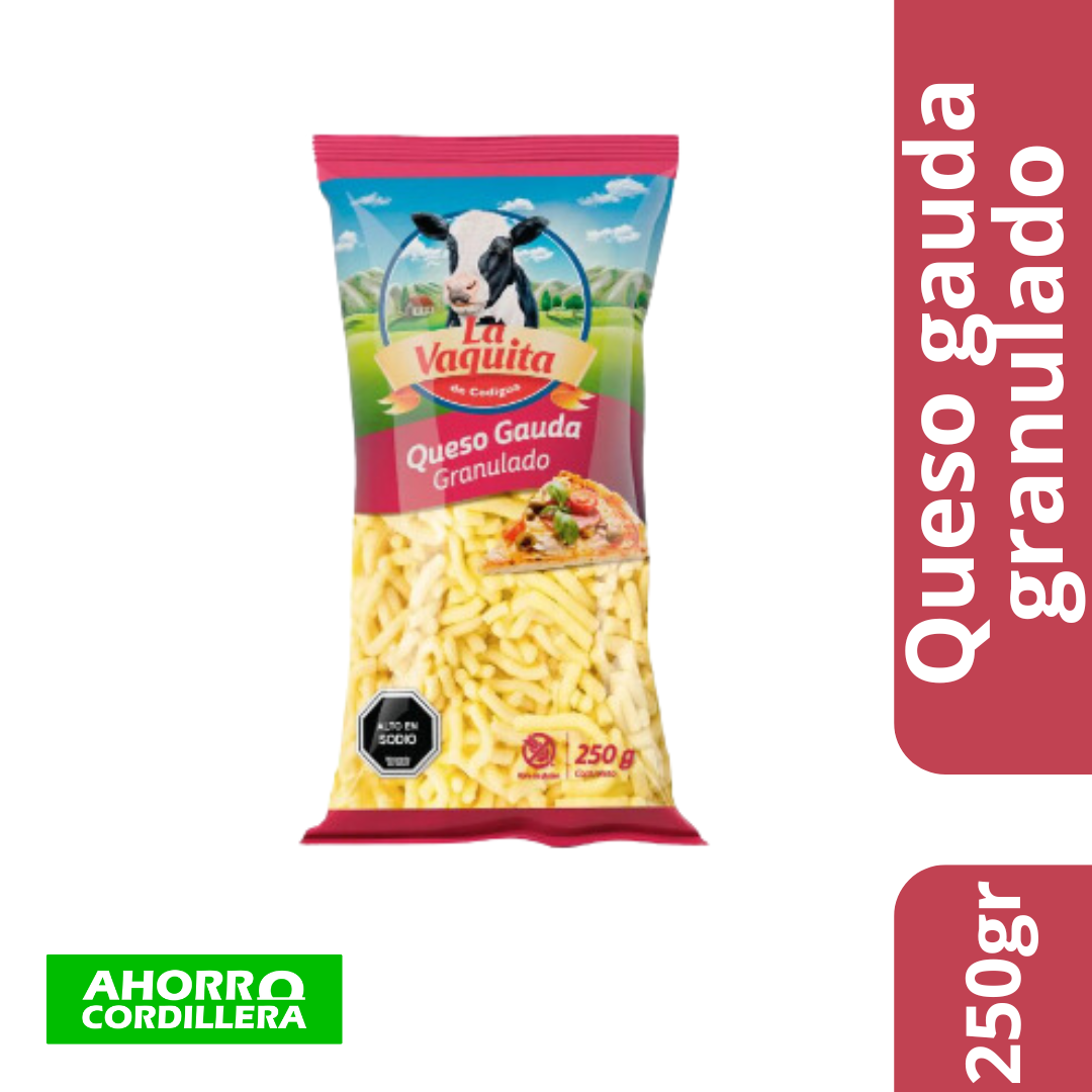 Queso gauda granulado 250gr la vaquita