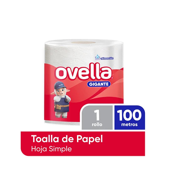 Toalla de papel Ovella 100 mts (Hoja simple)