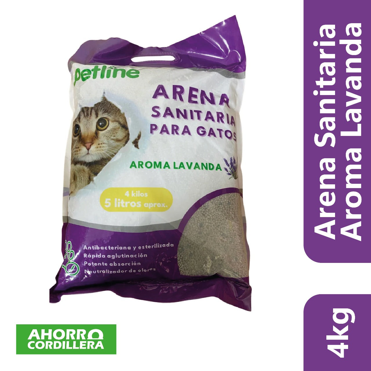 Arena Sanitaria para Gato Aroma Lavanda 4 KG