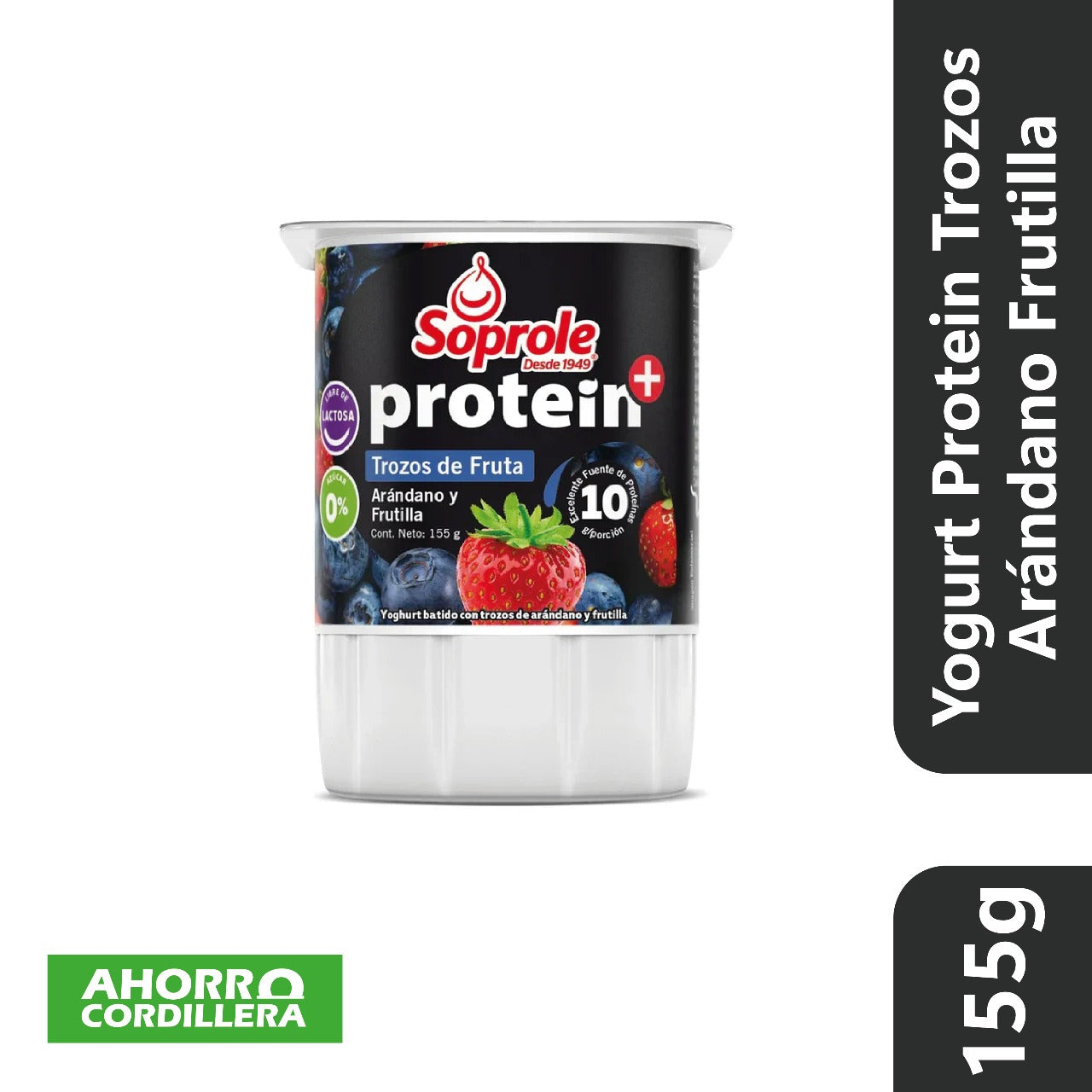 Yogurt Protein Soprole Trozos Arándano Frutilla 155 gr