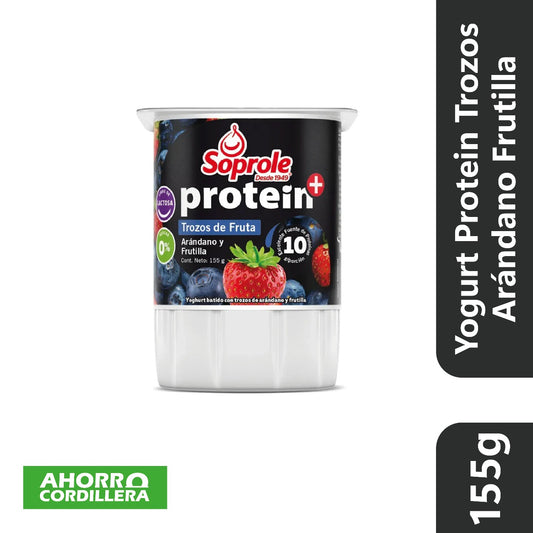 Yogurt Protein Soprole Trozos Arándano Frutilla 155 gr