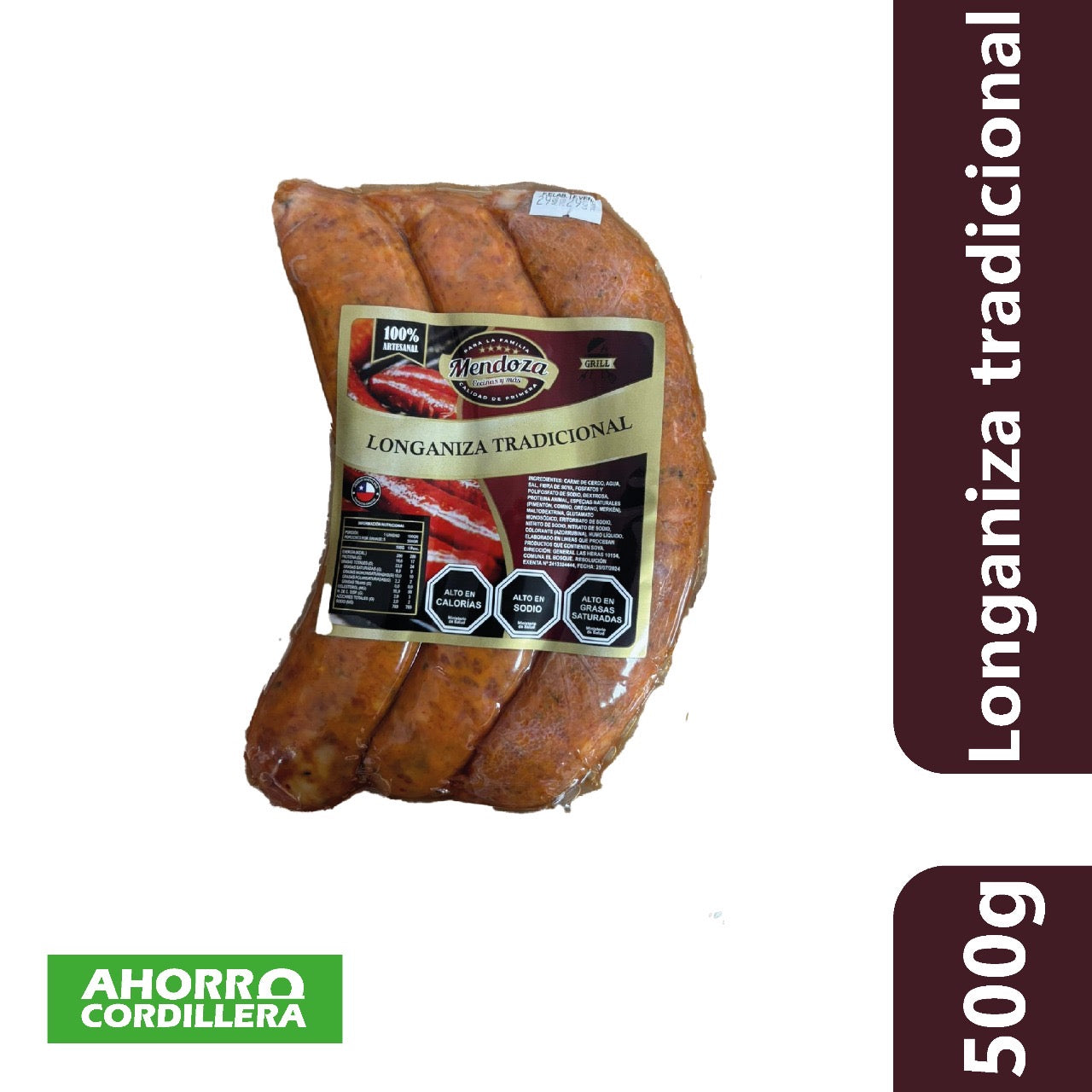 Longaniza Tradicional Mendoza 500 gr
