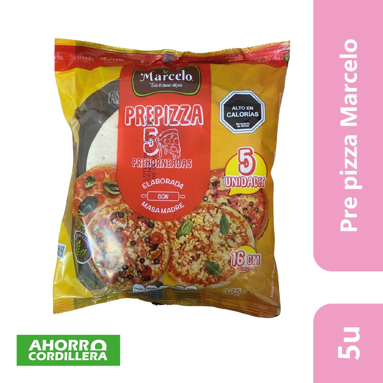 Pre pizza Marcelo 5 unidades (16 CM)