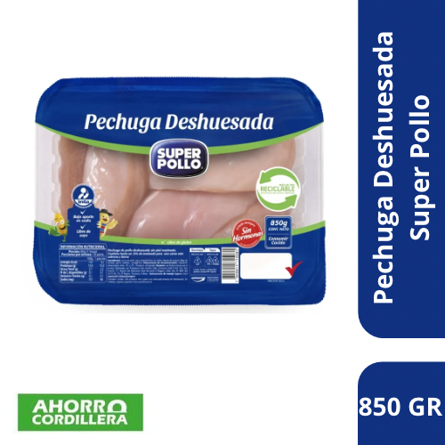 Pechuga deshuesada Súper Pollo 850 gr VENCE 11/02
