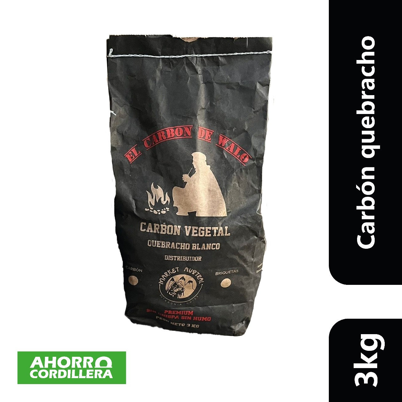 Carbón de Walo Quebracho 3 kg