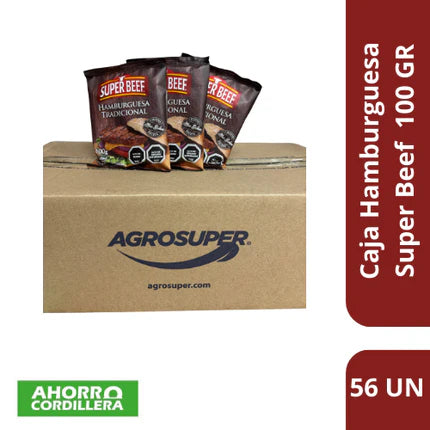 Caja de Hamburguesa Super Beef 56 Unidades