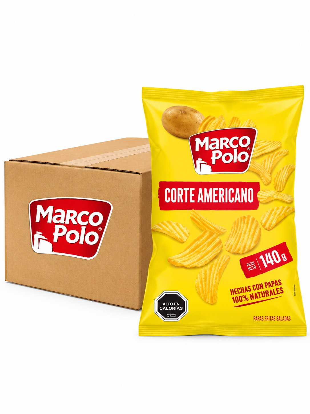 Caja Papas fritas Marco Polo 140 gr   (14 Unidades)