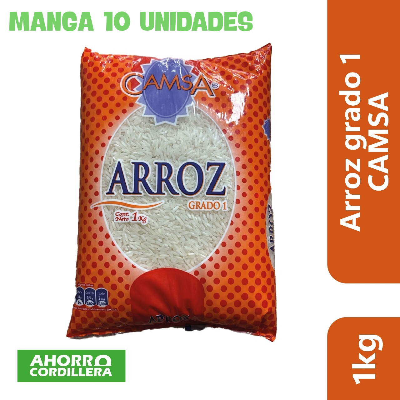 Manga de Arroz Camsa Grado 1  1 kg (10 Unidades)