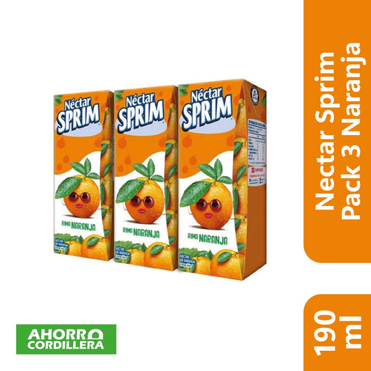 Nectar Sprim Naranja  Pack 3 x 190 ml