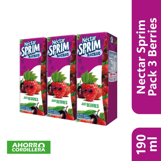 Nectar Sprim Pack 3 x 190 ml Berries