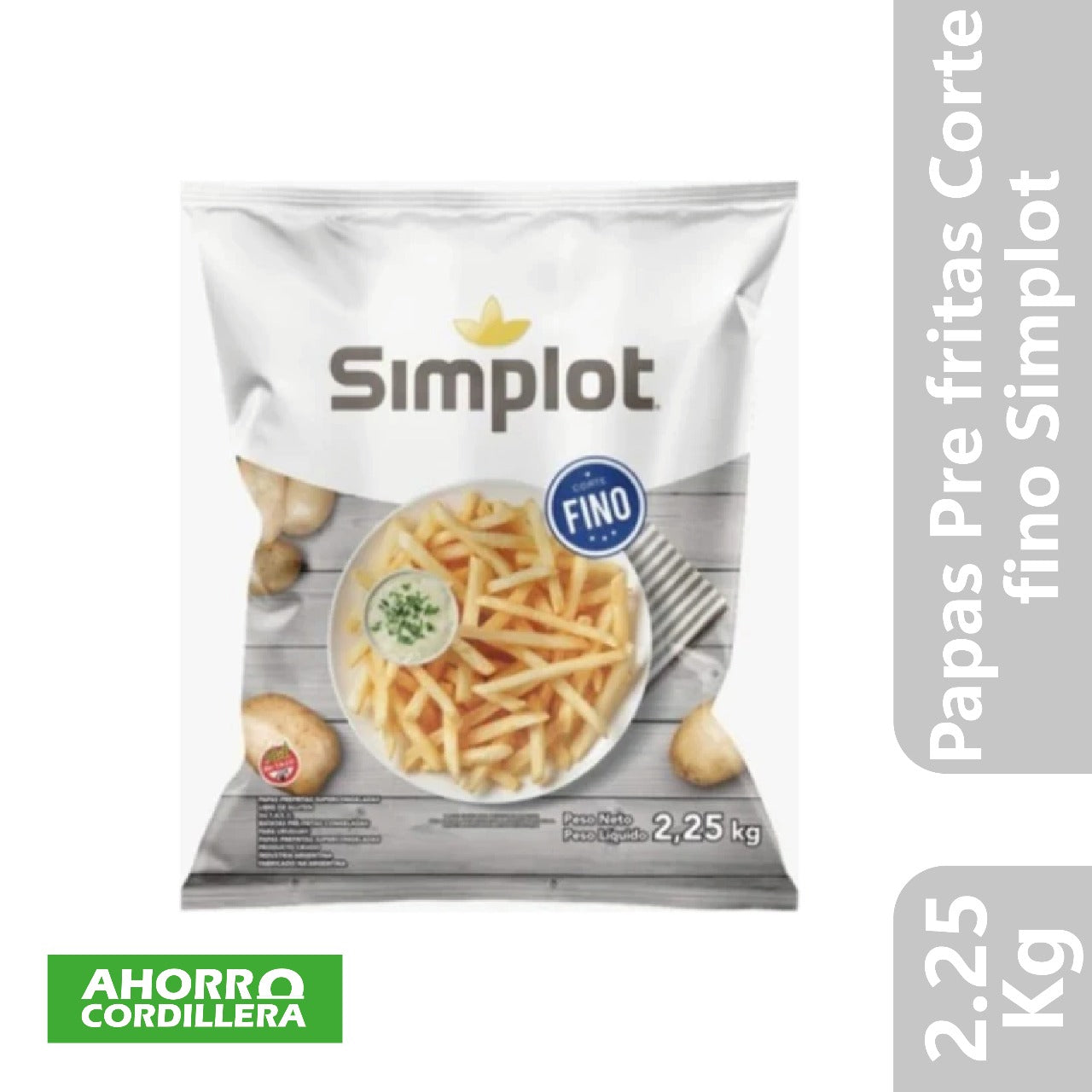 Papas Pre fritas Corte fino 7 mm  Simplot 2,25 Kg