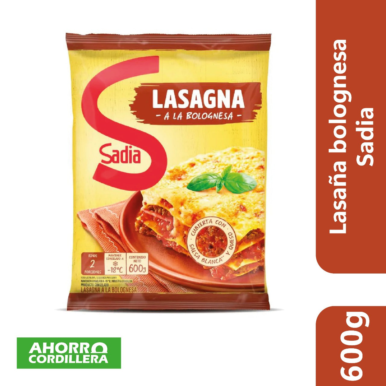 LASAÑA BOLOÑESA SADIA 600 GR