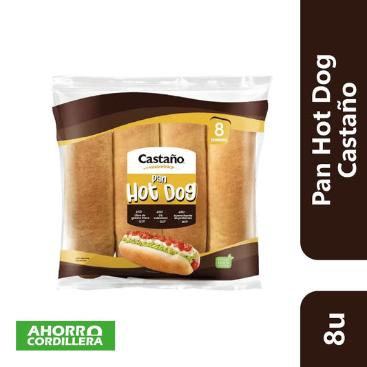Pan Hot Dog Castaño 8 Unidades