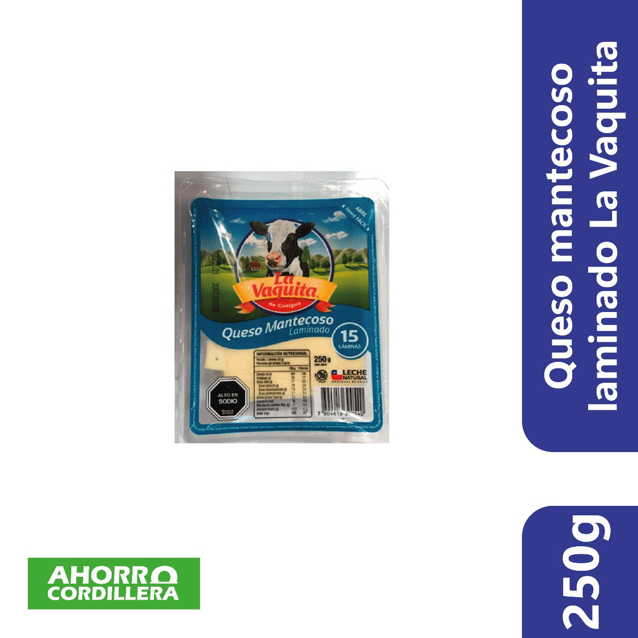 Queso laminado Mantecoso La Vaquita 250 gr