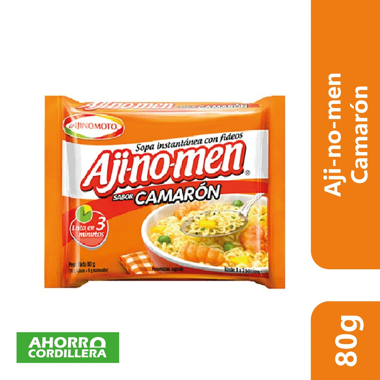 Sopa instantánea Ajino-men Camaron  80 gr