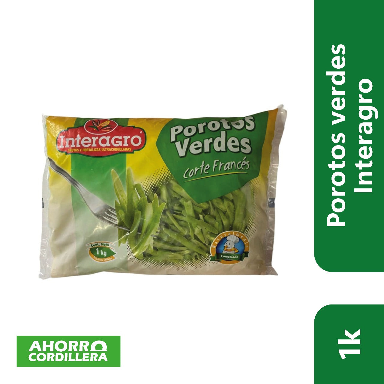 Porotos verdes congelado corte francés Interagro 1 kg