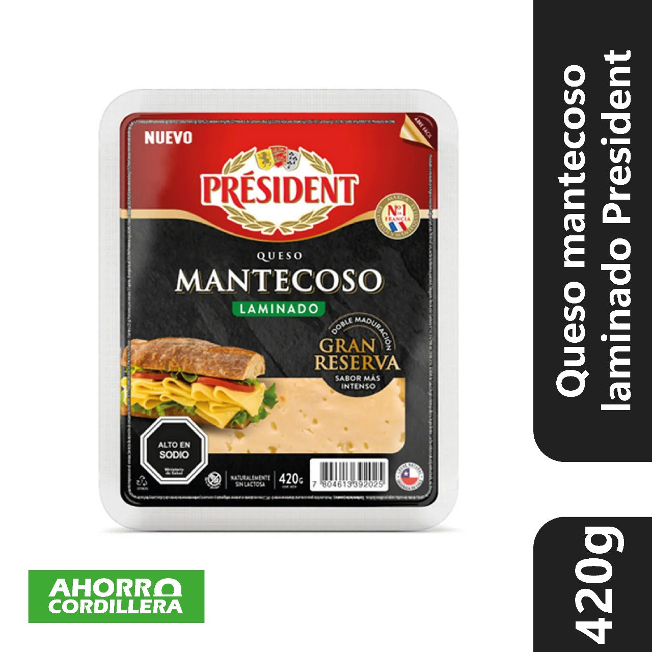 Queso Mantecoso laminado President 420 gr