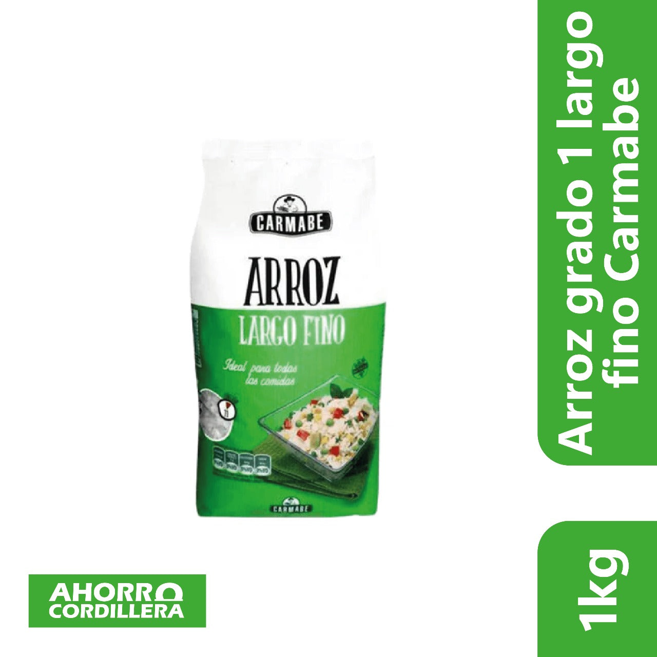 Arroz grado 1 largo fino Carmabe 1 kg