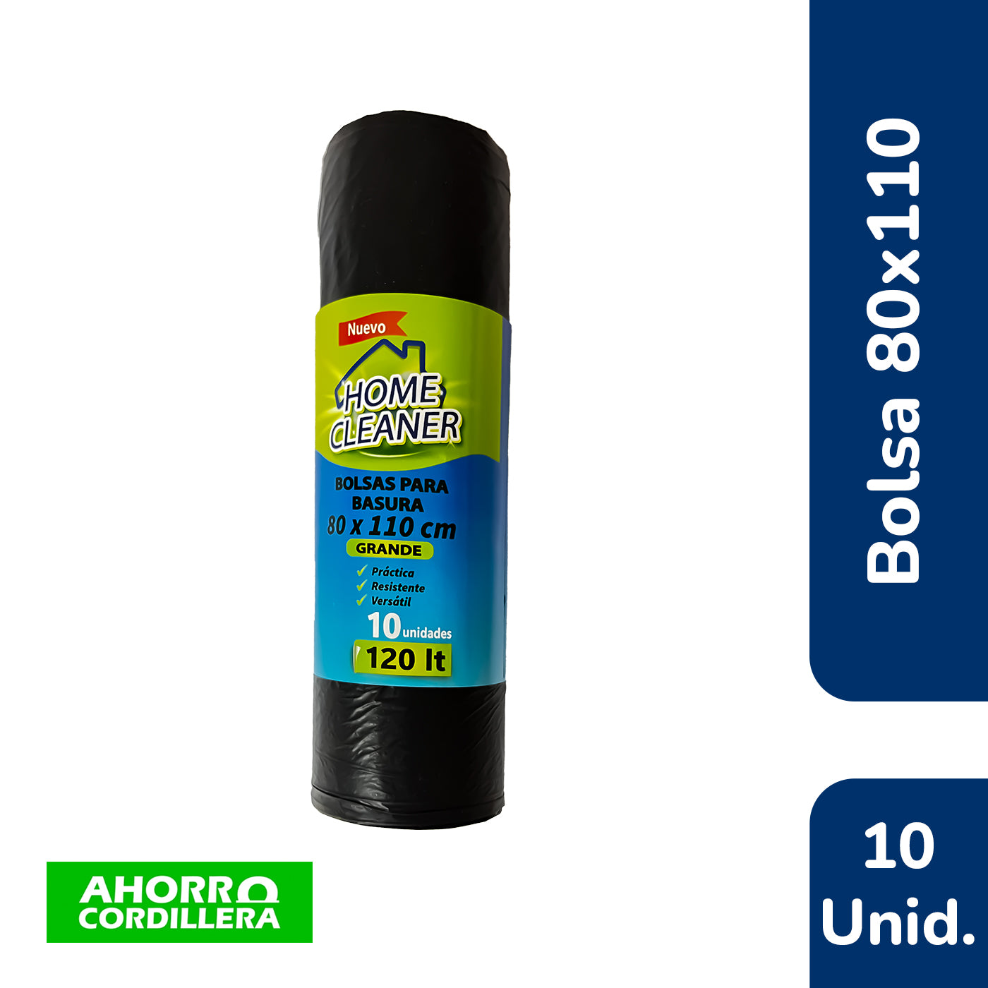 Rollo Bolsa de Basura Home Cleaner 80x110 120Lts 10un