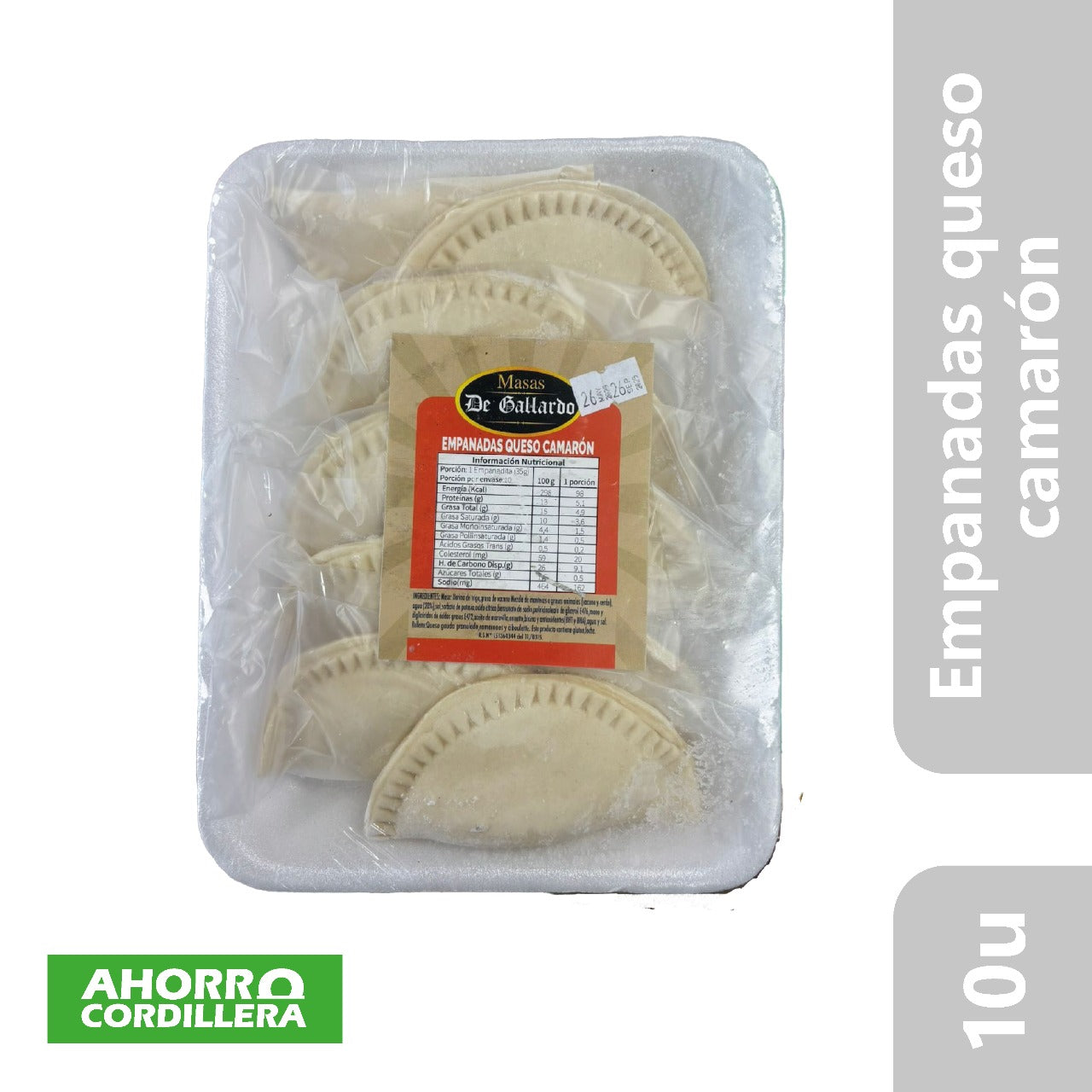 Empanadas para freir Camaron Queso 10 Unidades