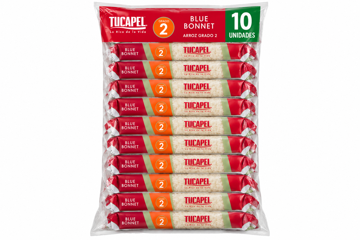 Manga Arroz Tucapel Blue Bonnet Grado 2 900 gr 10 Unidades