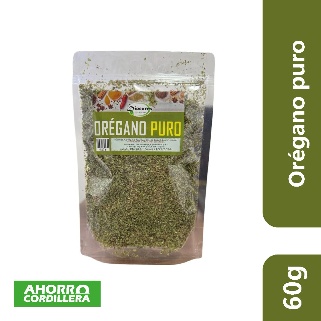 Orégano Puro Diocares 60 gr