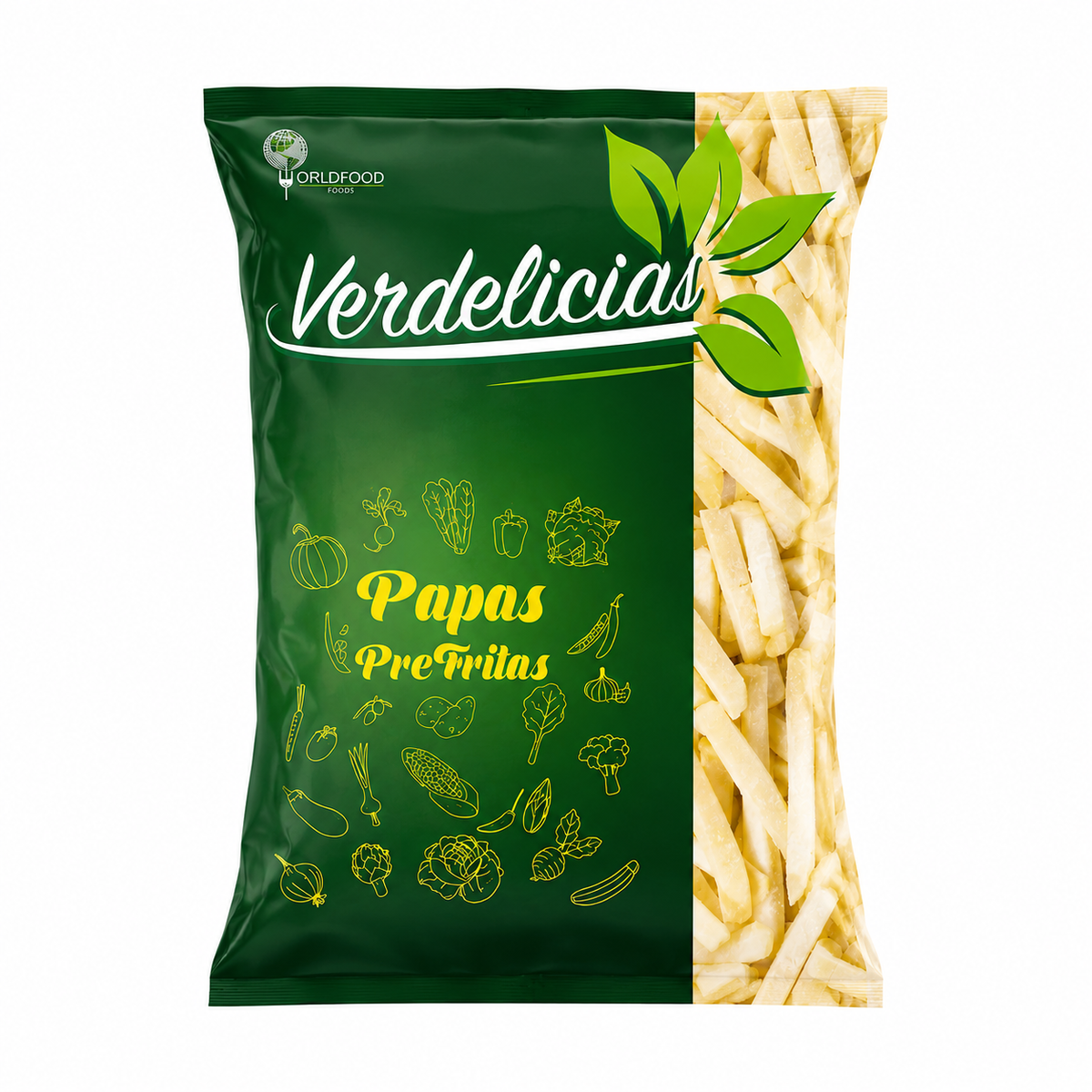 Papas Pre fritas Verdelicias 2,5 kgs  corte 12x12