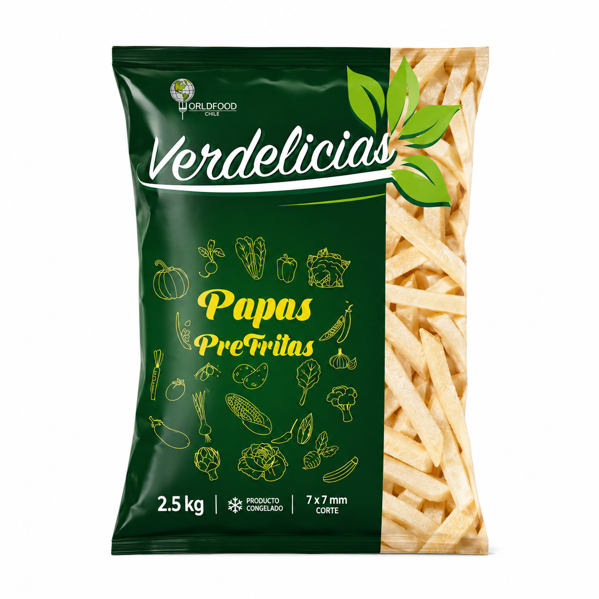 Papas Prefritas Verdelicias 7x7mm 2.5Kg