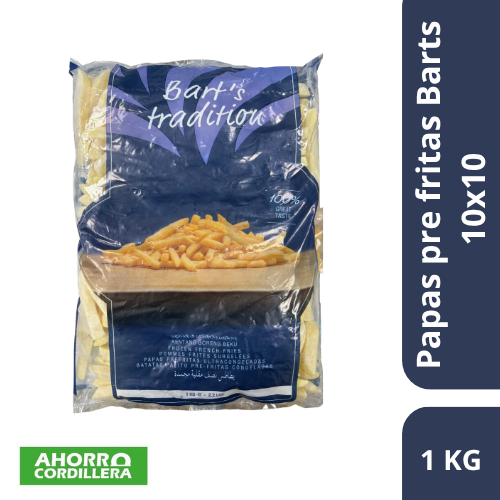 Papas pre fritas Barts Corte 10x10   1 kg