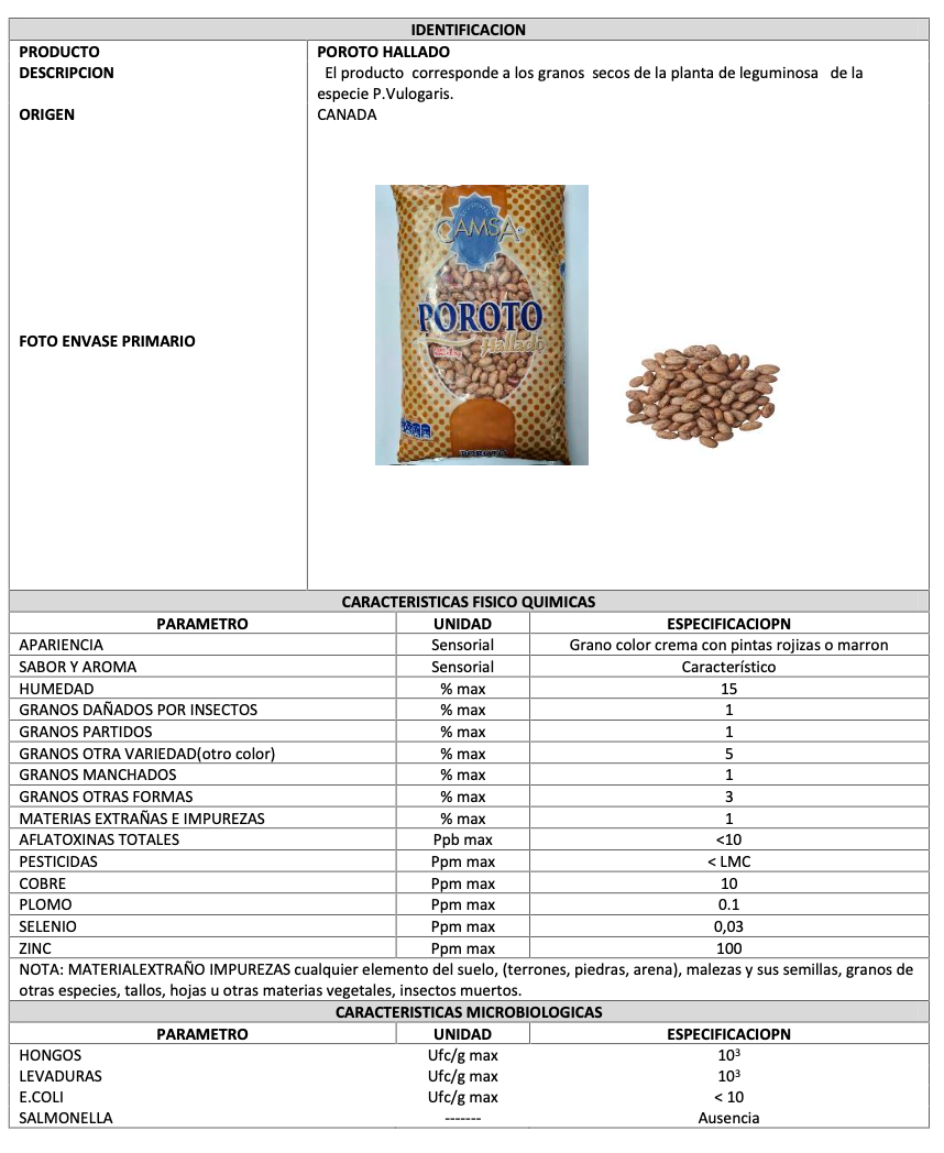 Poroto Hallado Camsa 1 kg