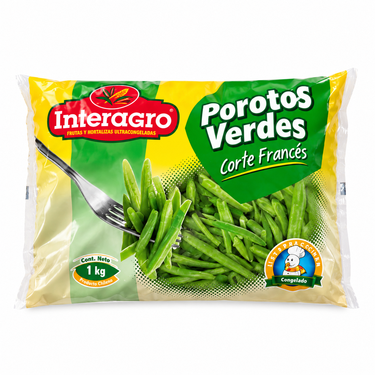 Porotos verdes congelado corte francés Interagro 1 kg