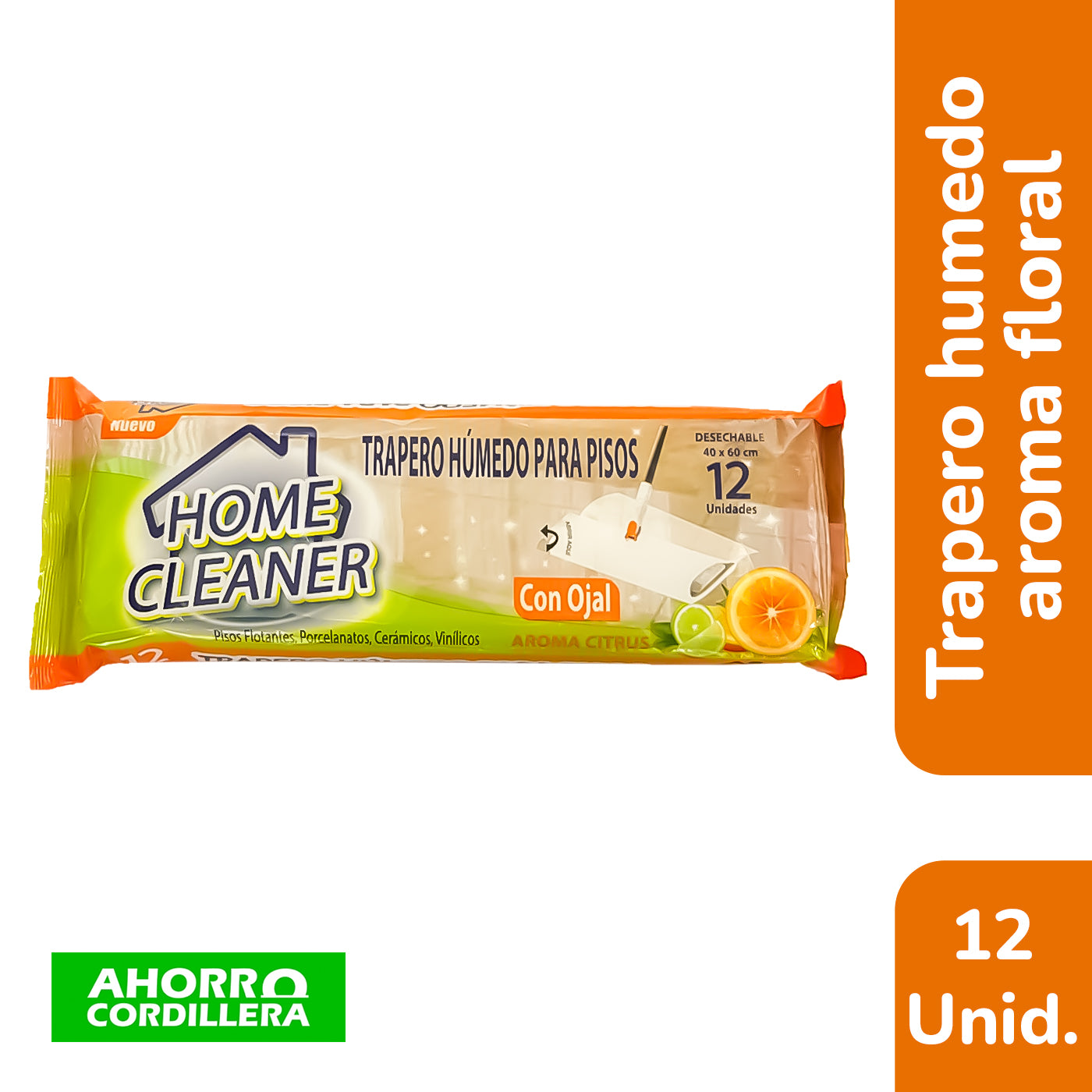 Trapero Húmedo Home Cleaner citrus 12un